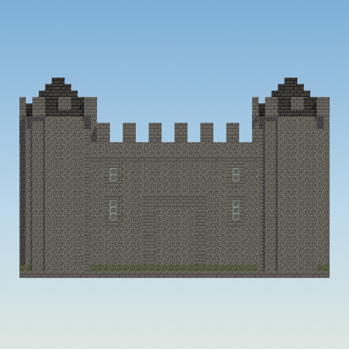 Minecraft build of the castle gatehouse